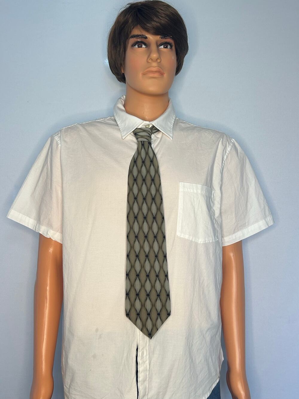 Grateful Dead Twist Eleventh Set Tie Olive Gray Geometric Necktie